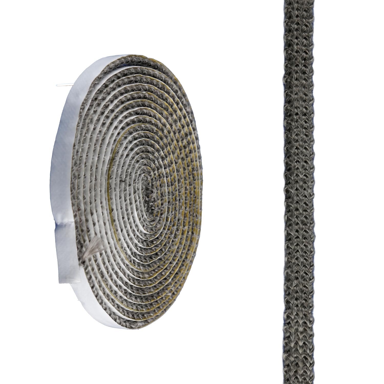 Tabanzhe Flat Stove Rope,Self Adhesive Fireplace Seal Tape,Heat Resistant Fiberglass Stove Glass Door Gasket,Flat Sealant Strip for Wood Stoves & Fireplaces,3m x 10mm
