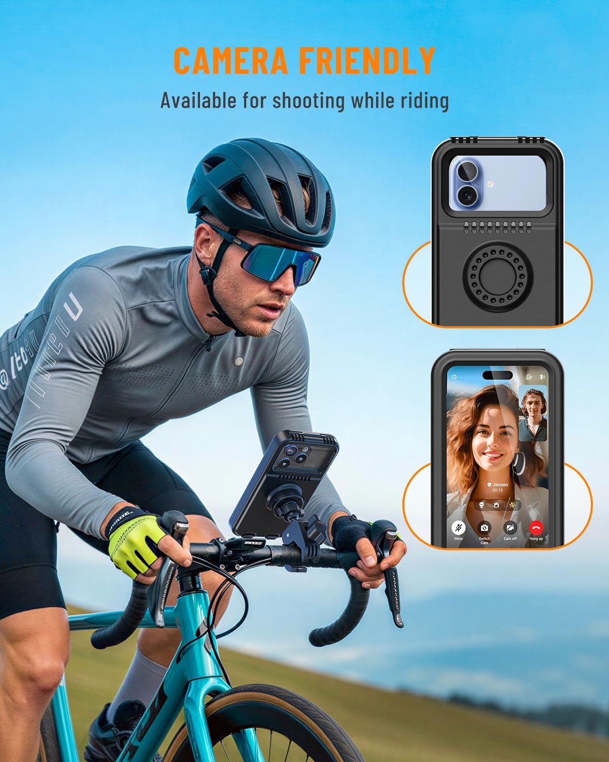 Handyhalterung Motorrad Wasserdicht【1s Schnellspanner】 Handyhalterung Fahrrad Anti-Vibration 360° Handyhalter Fahrradlenker mit Touch ID Roller Handyhalterung für Smartphone is zu 6,9"