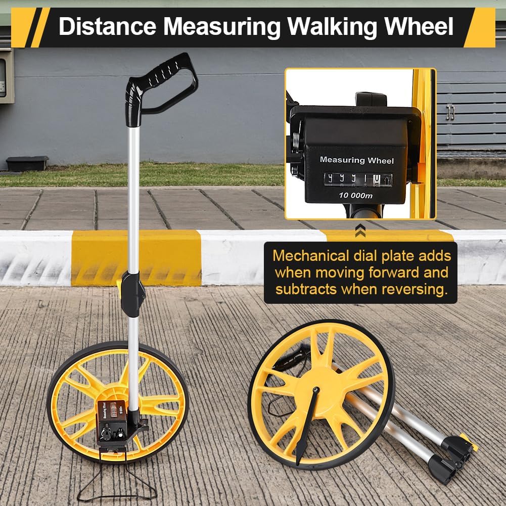 Measuring Wheel, 0-9999.9m Large Diameter Foldable Distance Measuring Wheel with Storage Bag for Surveyor Farmer, Wheel Diameter: 32 cm(Diameter: 32 cm)