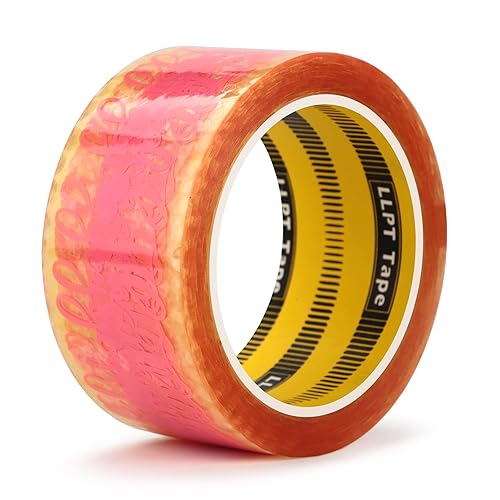 LLPT Cinta de embalaje con impresión de agradecimiento de 1.88 pulgadas x 65 yardas, sellado de seguridad de alta viscosidad en todos los tipos de