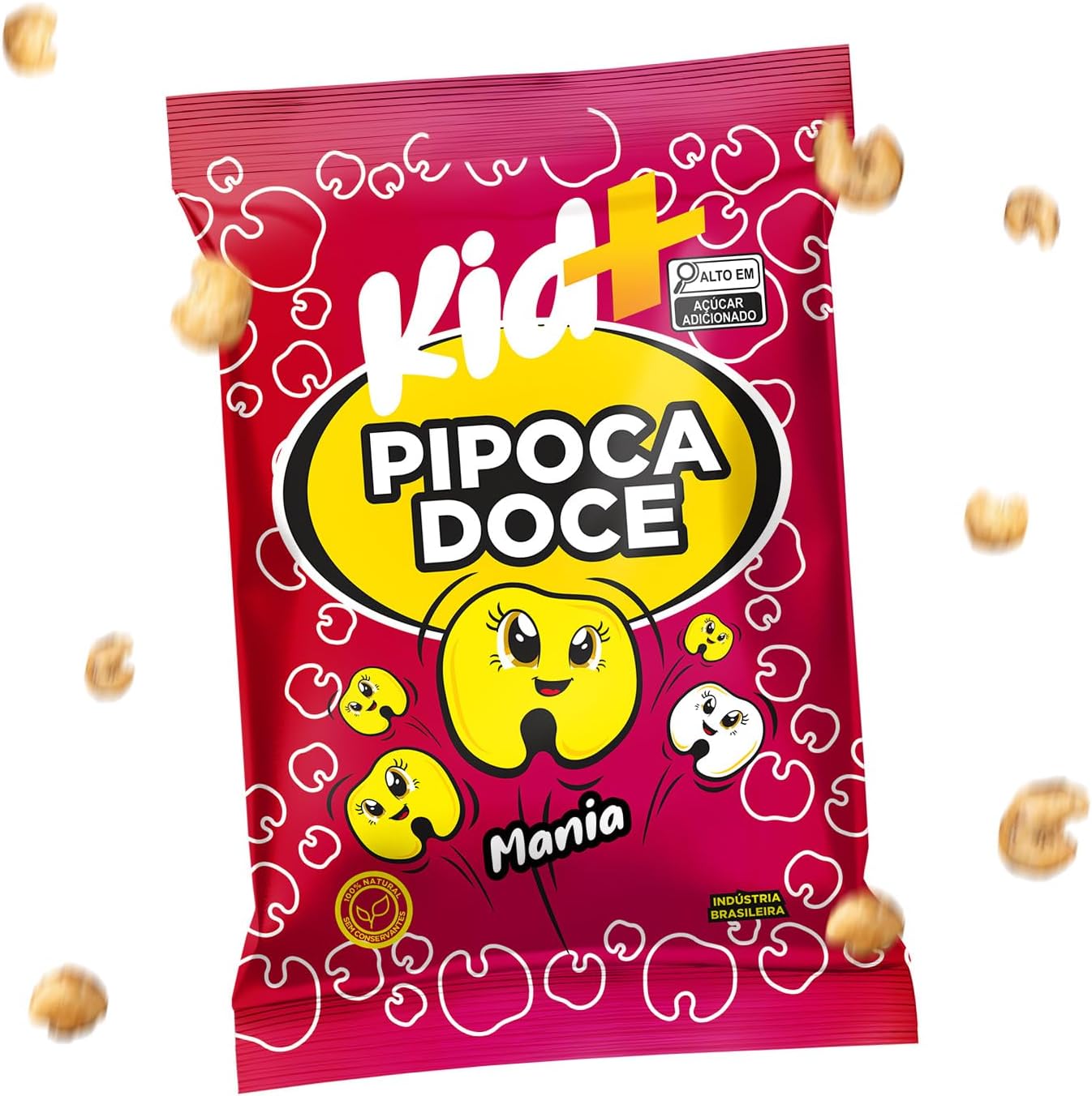 Brazilian Caramel Sweet Popcorn Kid+ | Gluten Free, Non-GMO, Share Size Bags | Pipoca Doce Kid+, Gourmet Snack (3.52oz)