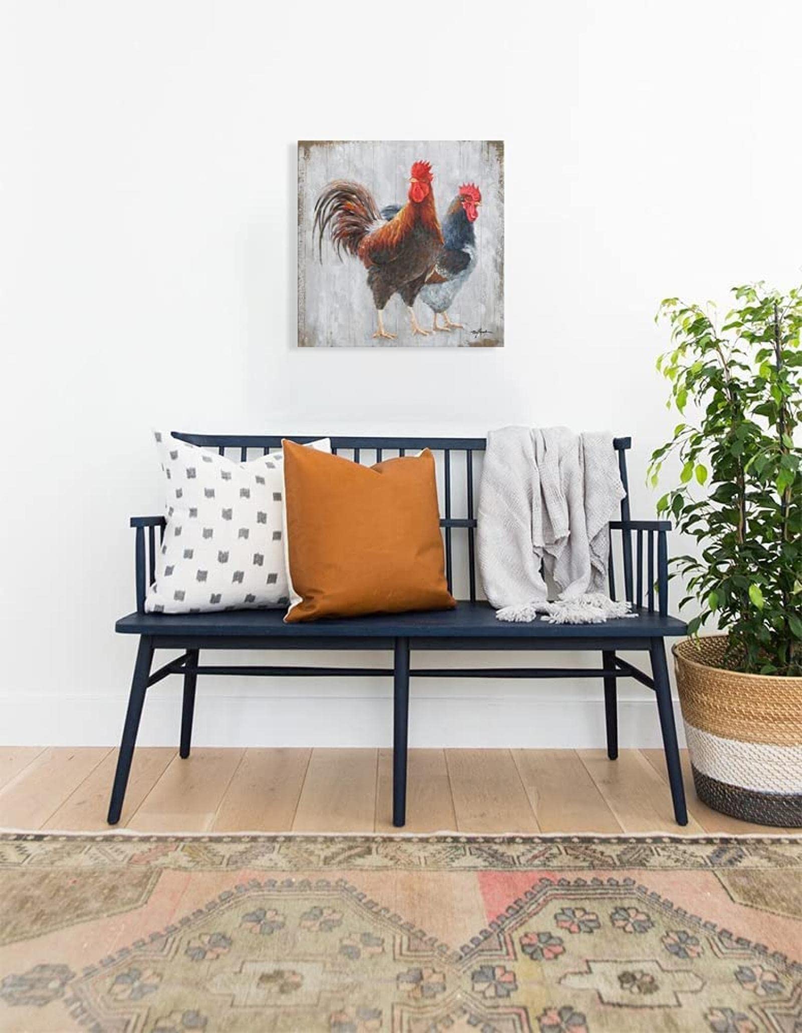 WowPrint Coperta in pile colorato con gallo e pollo, 127 x 152 cm, soffice e morbida, versatile, calda, per camera da letto, divano, letto