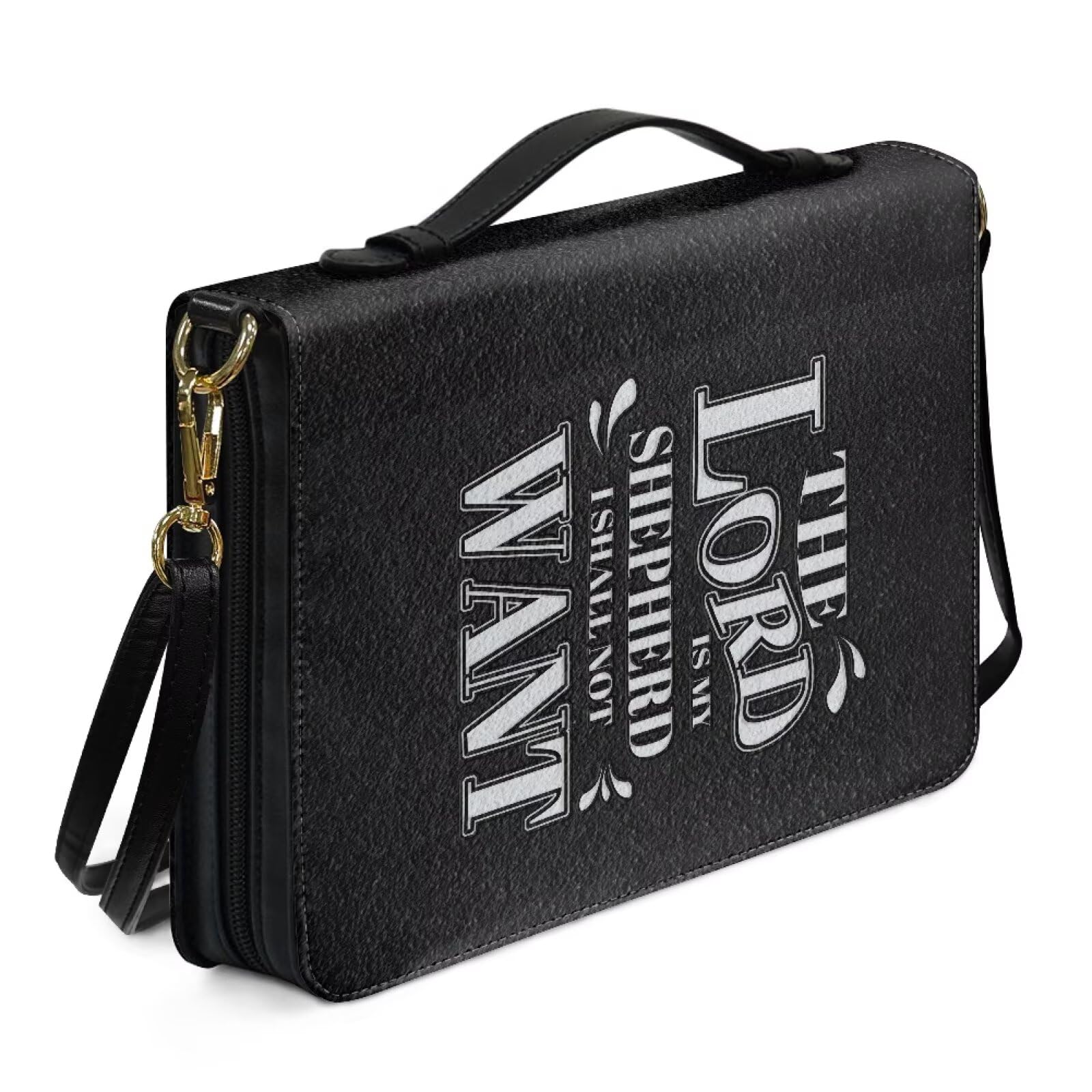 Kuiaobaty Lord Quote Bible Case with Handle and Pen Pocket, Inspired God Quote Bible Case Large Men Women Book Carrying Case with Shoulder Strap,2XL — image 1