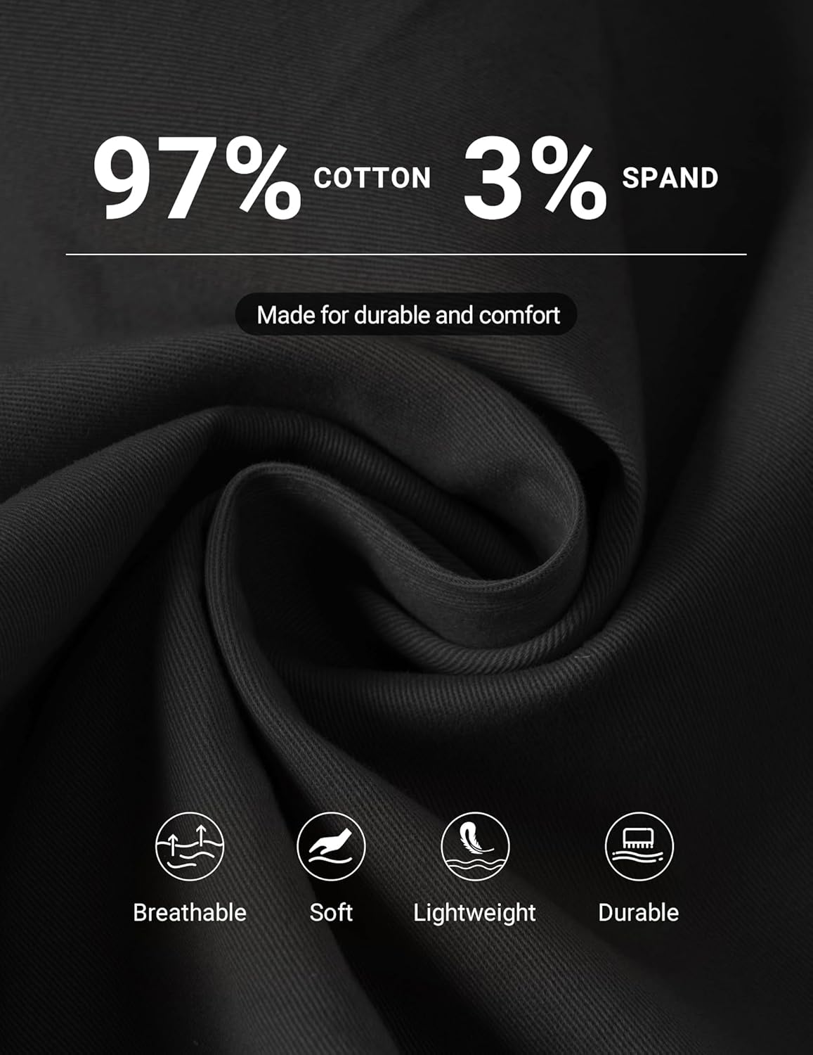 COOFANDY Men's Casual Shorts Cotton Drawstring Elastic Waist Lightweight Summer Beach Shorts with Pockets - Image 5