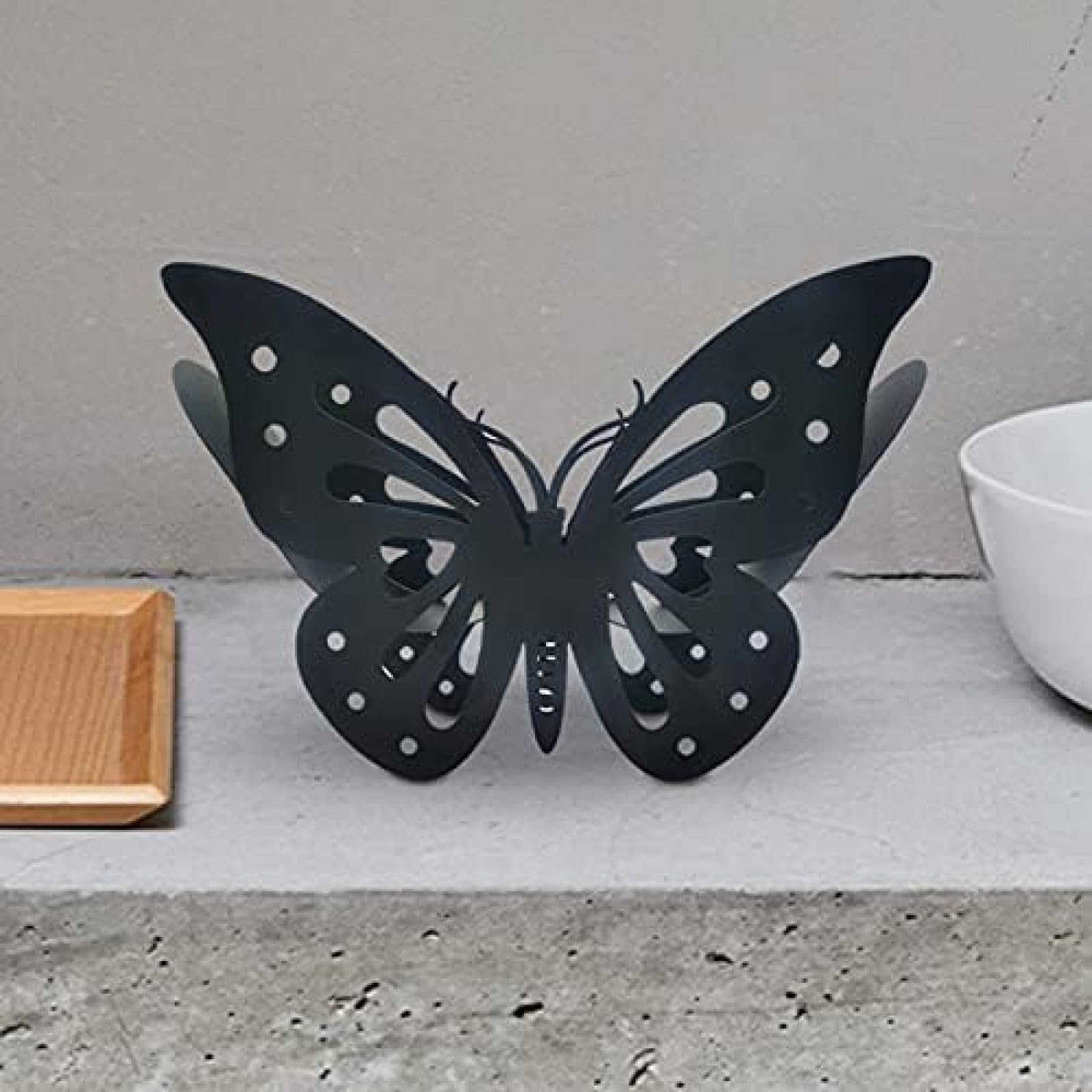 Metal Toilet Roll Holder, Black Toilet Roll Holder Toilet Roll Holder, Toilet Roll Holder Standing,Butterfly,36.5x12x23cm - Image 3