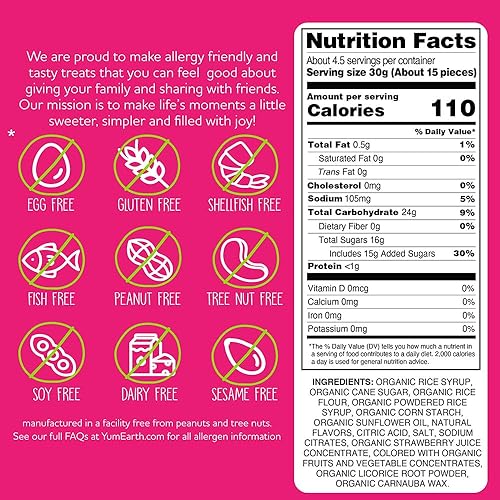 Miniatura 3 de YumEarth Regaliz, fresa, 5 onzas