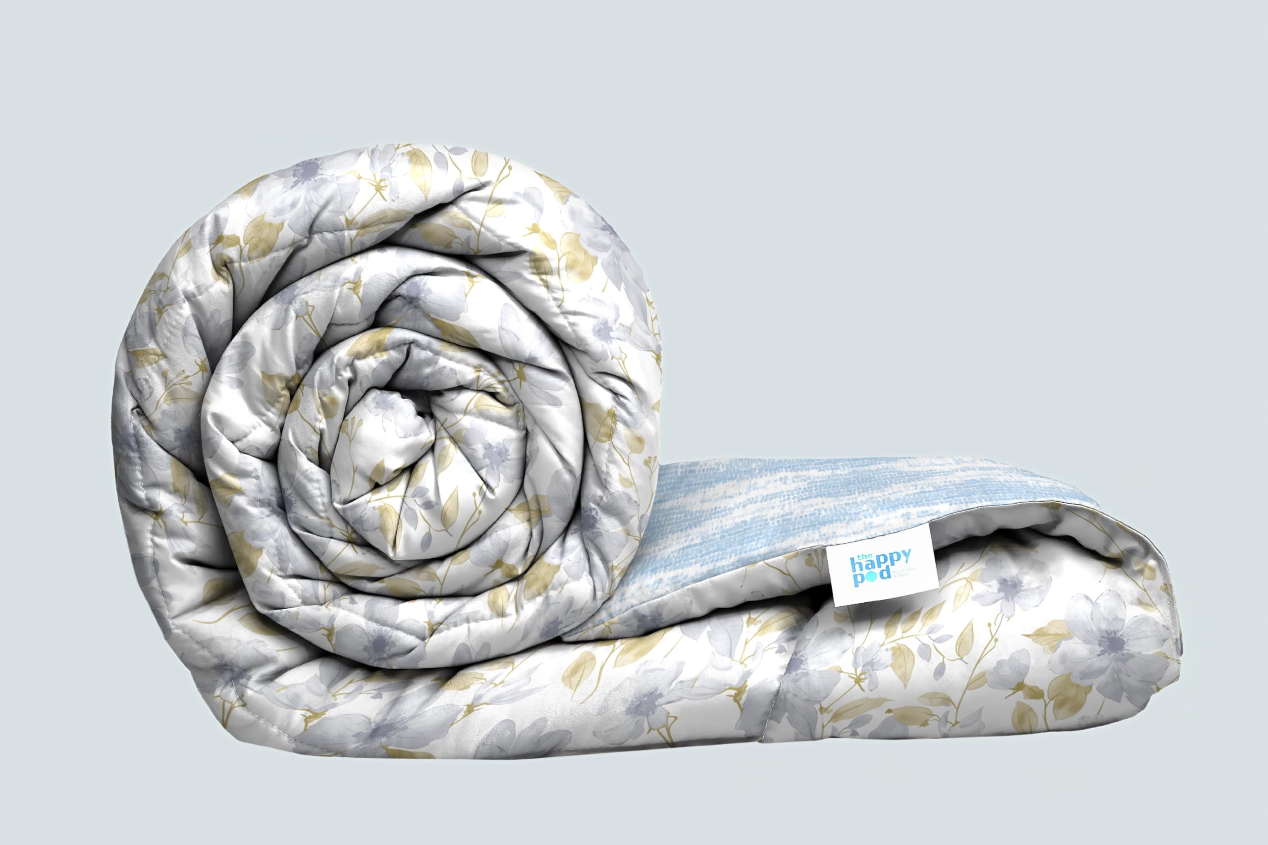 100% Cotton Queen Size Comforter with Advanced Hexarel Filling for Double Bed | All-Season Double Size Comforter - 2.28 m x 2.54 m | Floral Mist - Blue-image-45