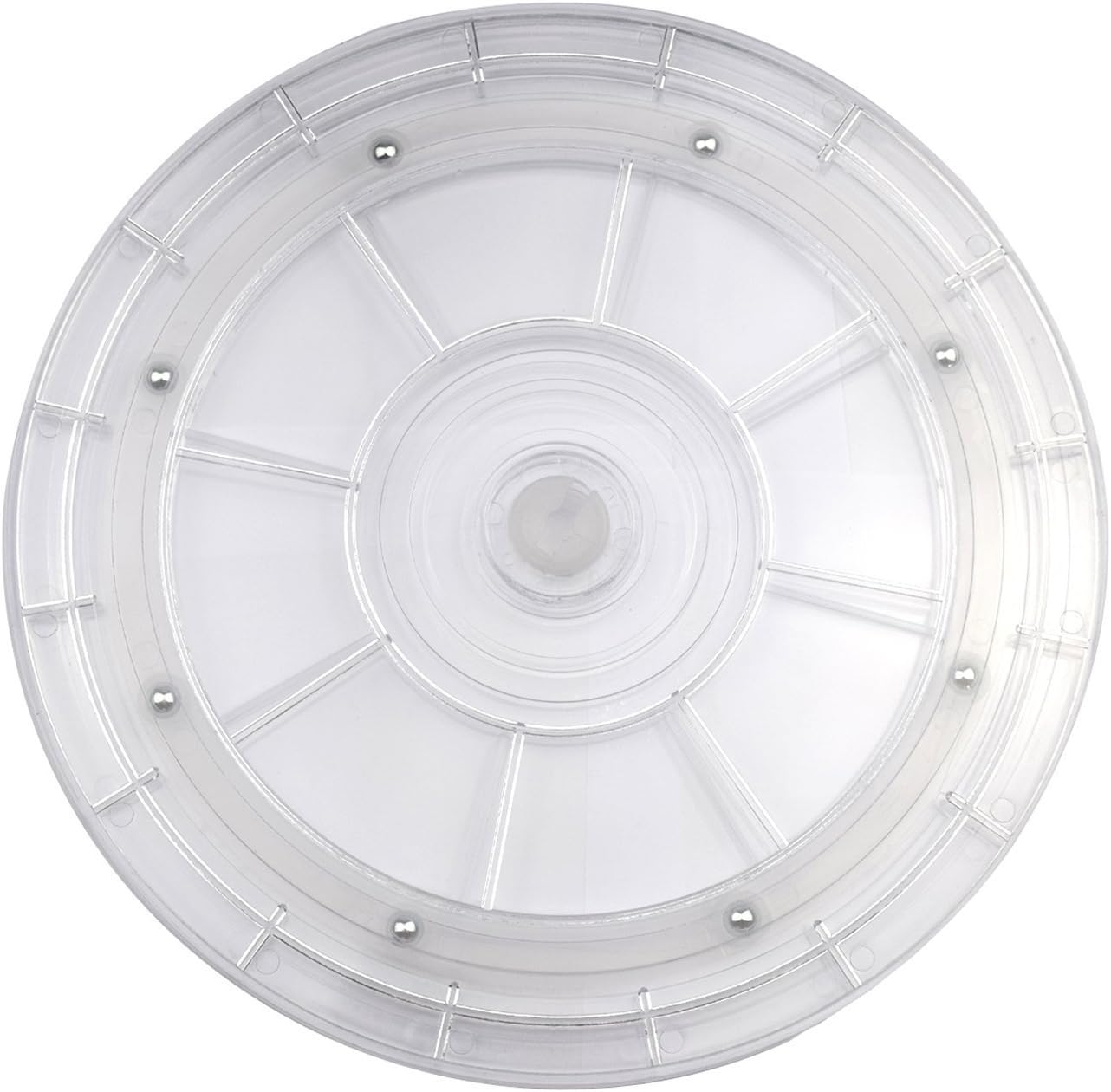 EornmorHeavy Duty Lazy Susan Turntable Organizer Acrylic 12 inch Organizers for Kitchen Corner Cabinets Spice Rack Cake Decorating TV Laptop Computer Monitor Stand Jewelry Dinner Table Clear (12INCH)