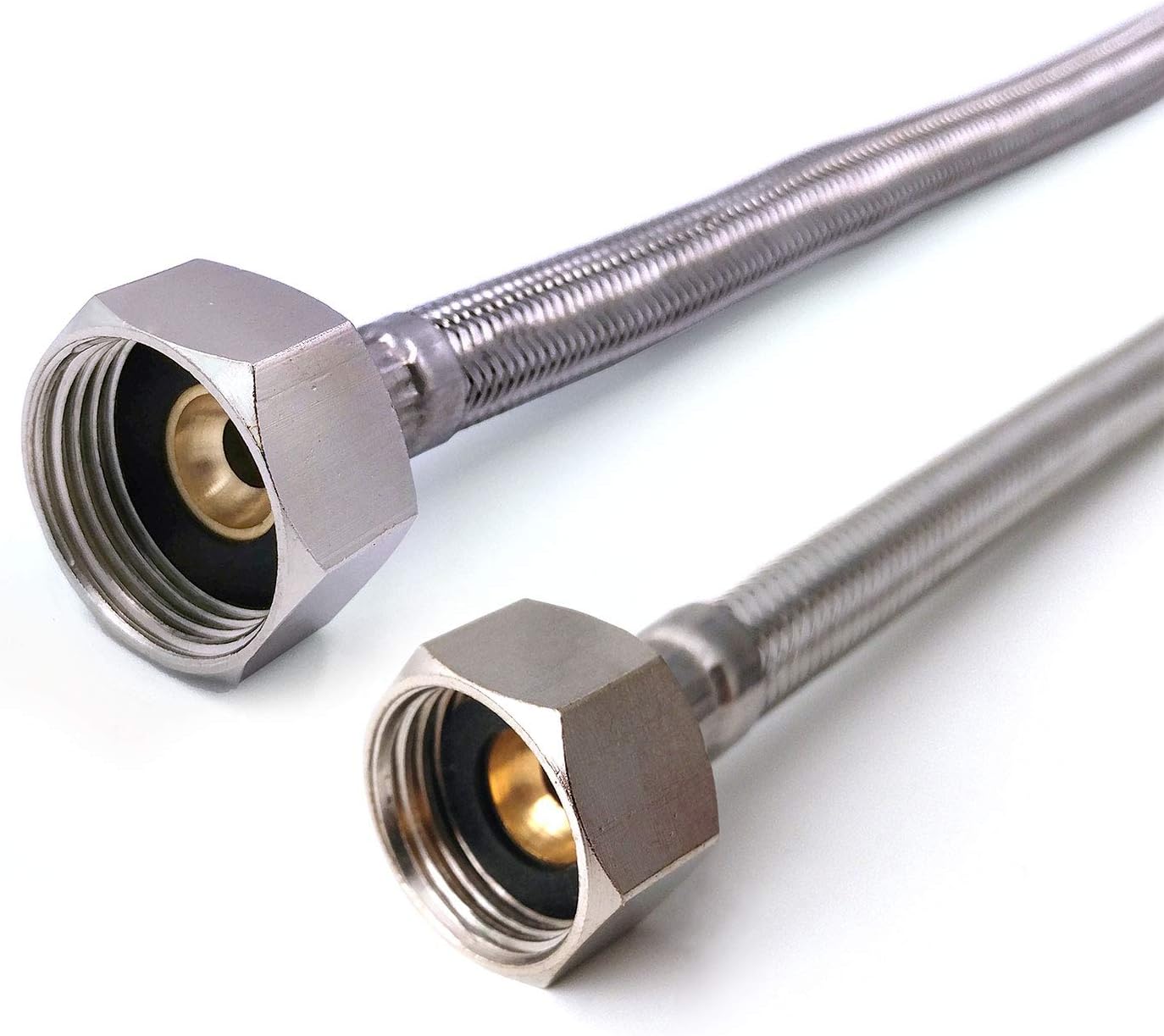 1/2" X 3/4" BSP Flexible Connector 300mm | Durable Braided Hose Pipe for Bathroom Kitchen Boiler Plumbing Systems | Leak-Proof Flexi Replacement | High-Pressure Hot & Cold Water Supply Hose