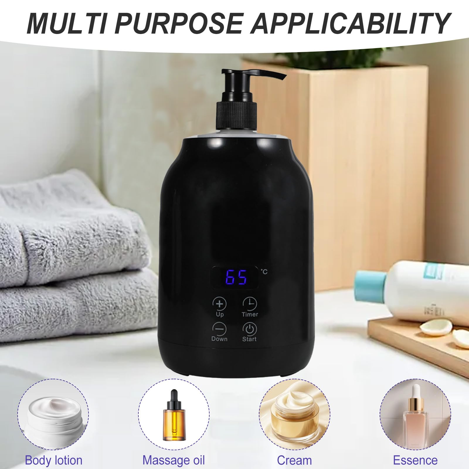 Öl Wärmer für Massage 250ml Massageöl-Heizung mit LED Anzeige Elektrische Massageöler Wärmer Creme beheizt Spender Gua Sha Roller Kit