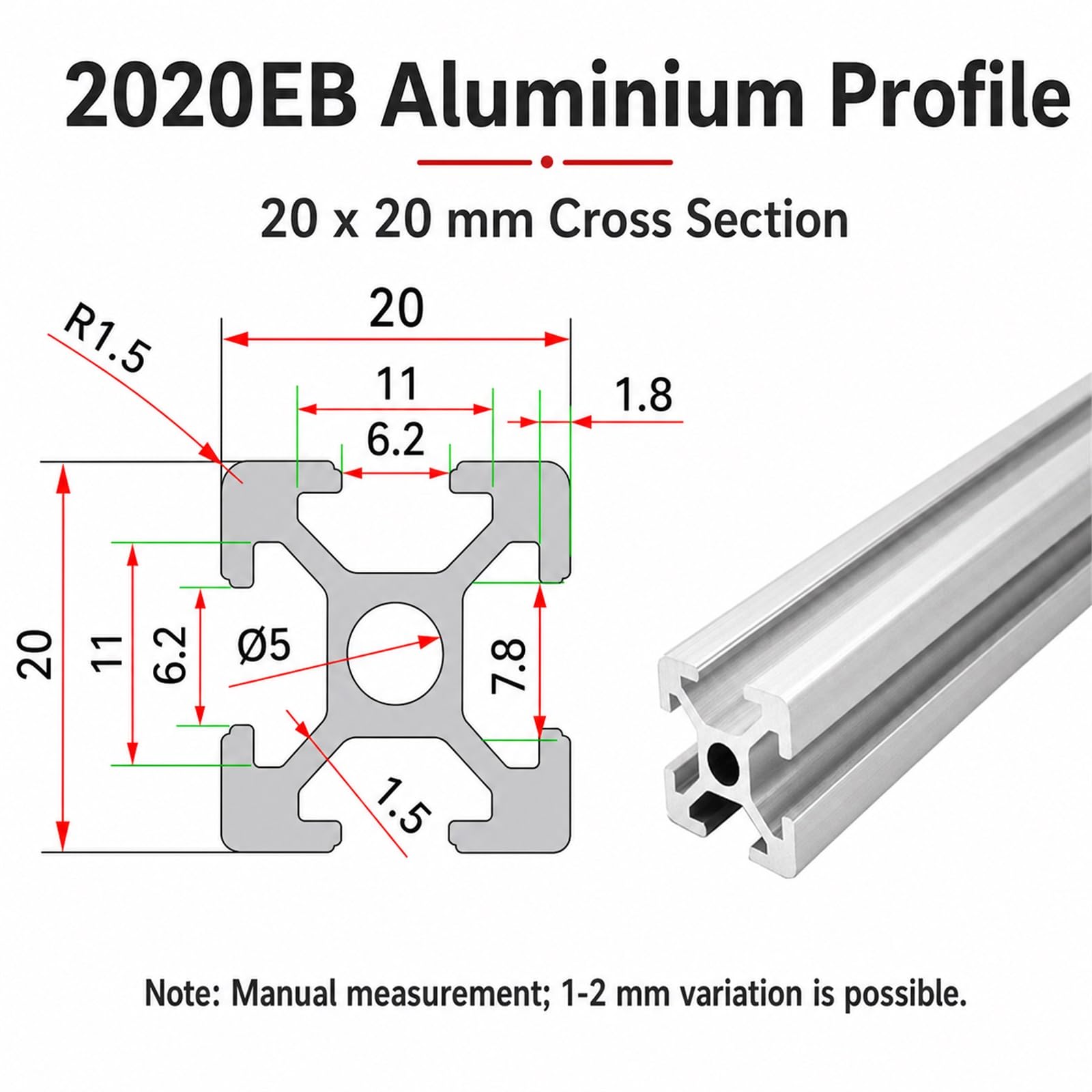 Profilé Aluminium,T Tipo Profilo in Alluminio Guida Lineare,Guida Lineare Estrusa Anodizzata,Struttura Robusta,per Stampanti 3D,Macchine CNC Fai da Te