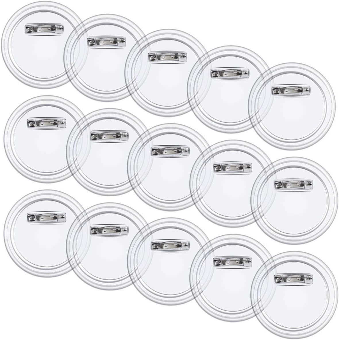 55 Pack Acrylic Design Button Badge, Clear Button Pin Badges Kit for DIY Craft Supplies, 1.8 Inch