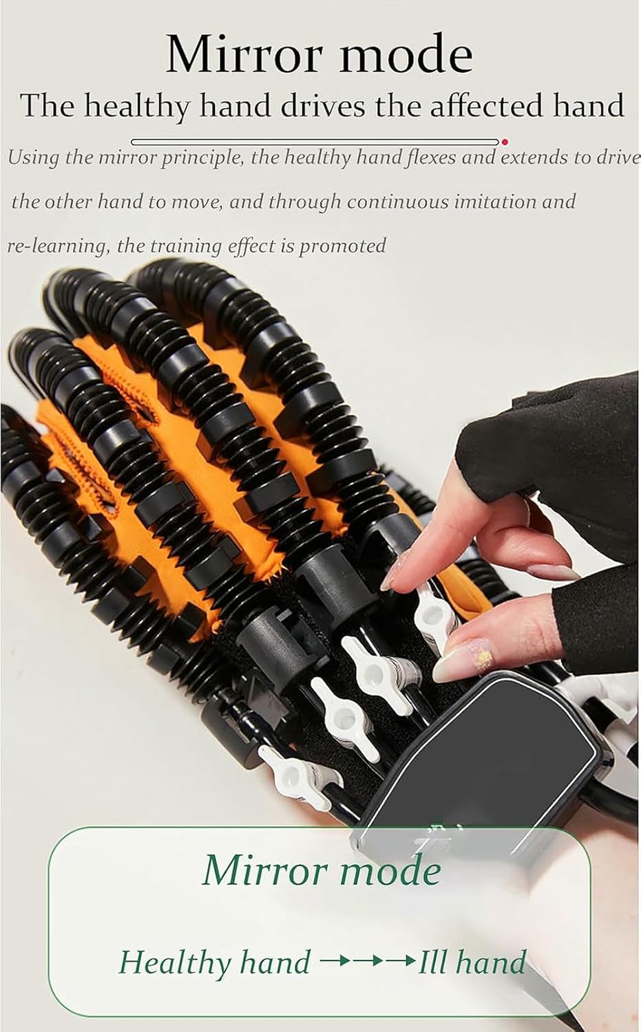 Rehabilitation Robot Gloves, Both Hands Rehabilitation Robot Gloves, Fingers Strength Training Device with Strength Adjustment