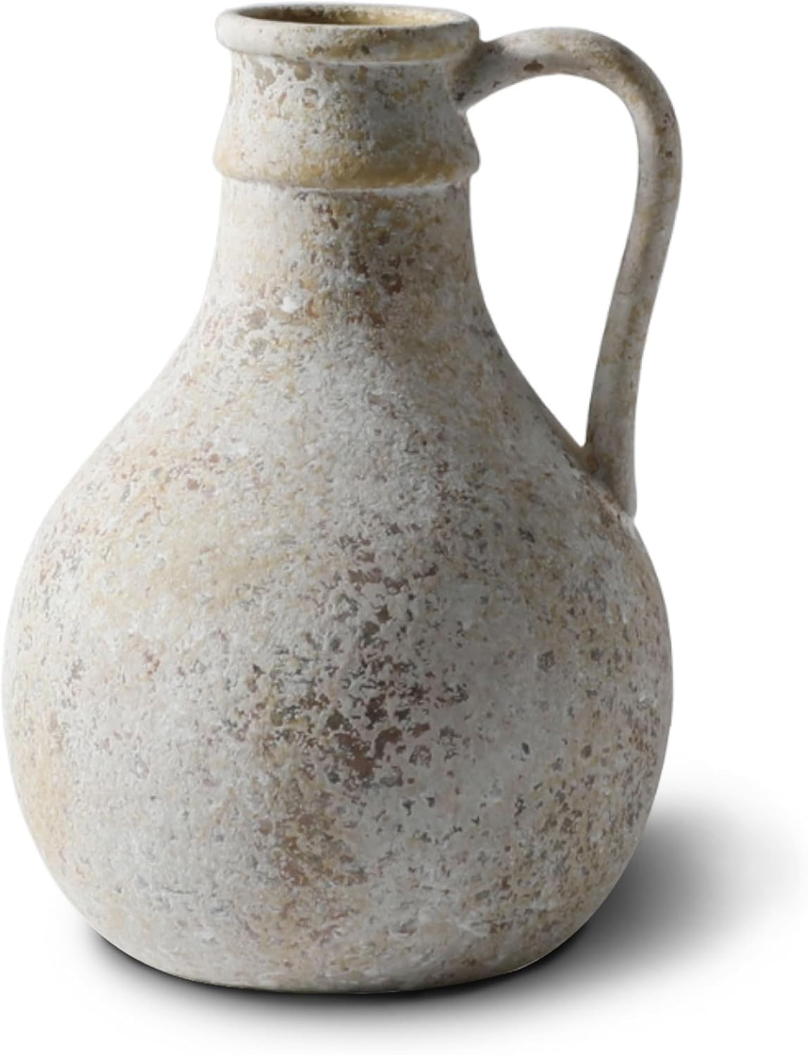 Rustic Ceramic Farmhouse Flower Vase, Whitewashed Ceramic Clay Decorative Vase for Fresh and Dried Flowers, Home Decor Accent for Table, Living Room, and Shelf (S1) - Image 6