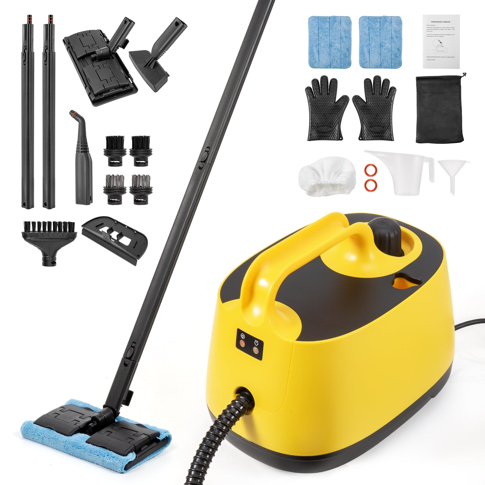 Dyna-Living Steam Cleaner 1500W Steamer for Cleaning with 1.5L Water Tank, Car Steamer Cleaner for Multi-Surface Floors, High-Pressure Steam Cleaner for Car, Portable Car Steamer for Auto Detailing