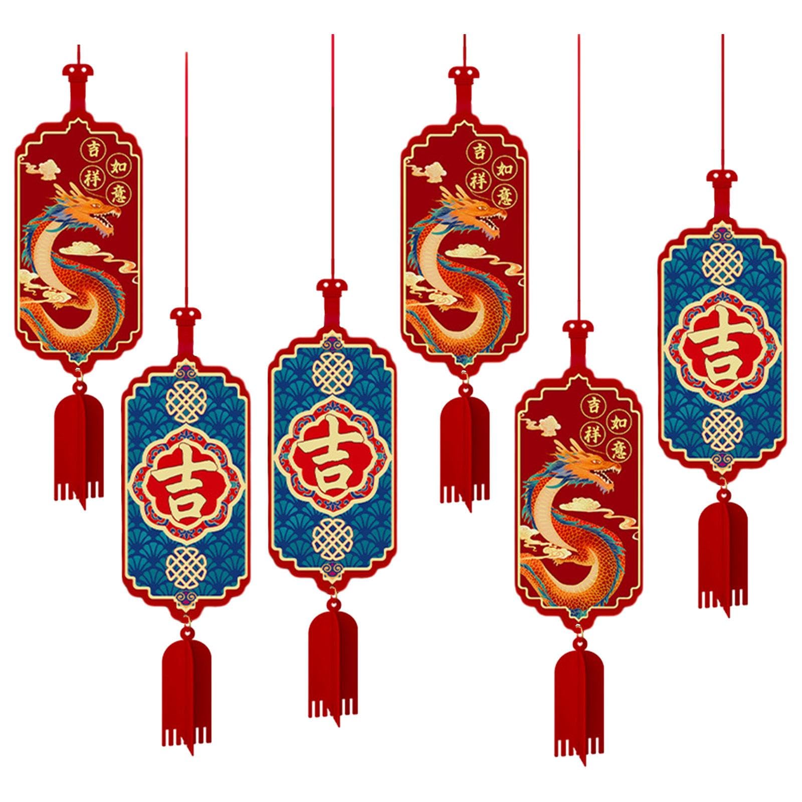 Guirlande chinoise haut de gamme avec pendentif dragon 6 réutilisable