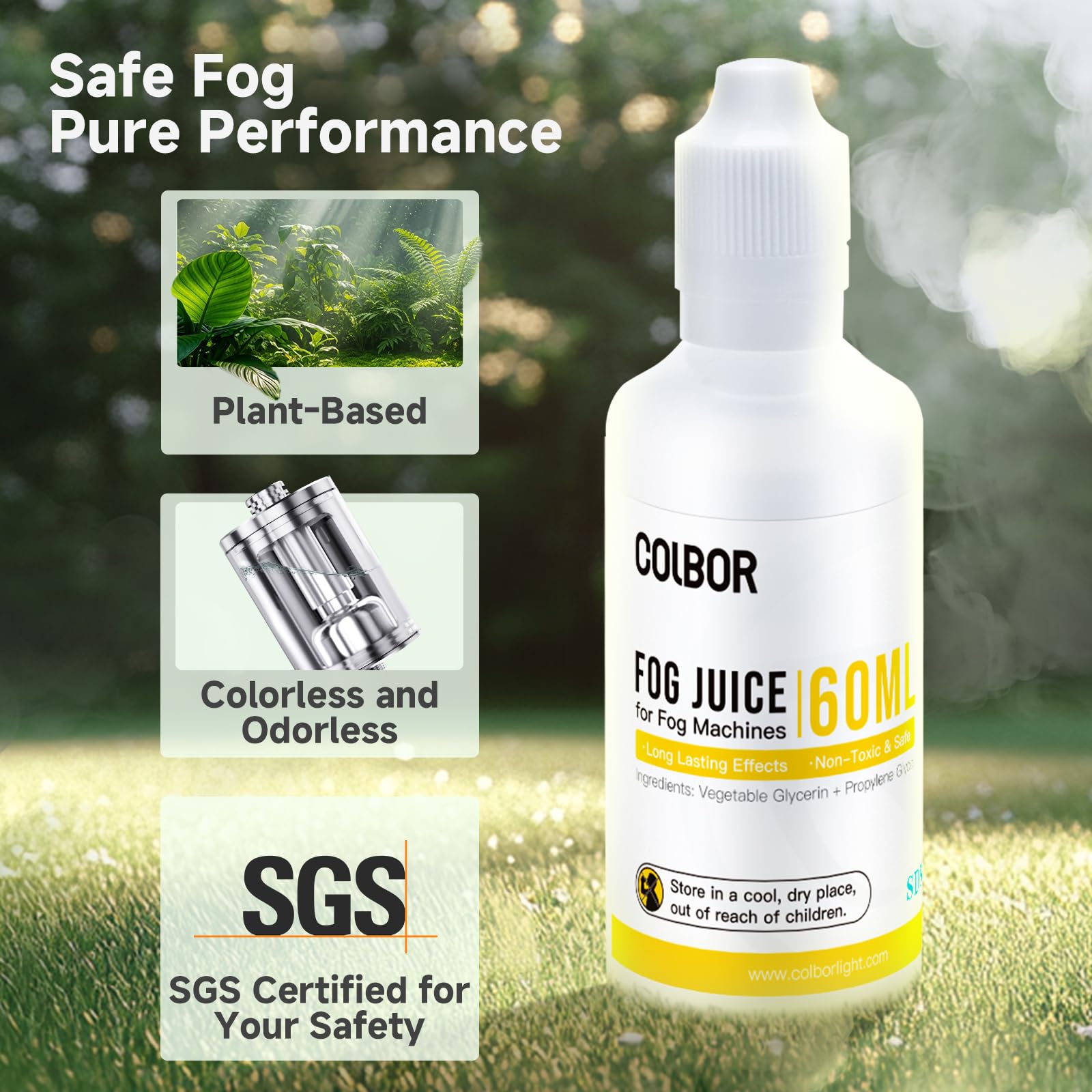 COLBOR Fog Juice High Density Odorless Vegetable Glycerin Based Fog Liquid for COLBOR Fog Machine CF3/CF5 - Image 2