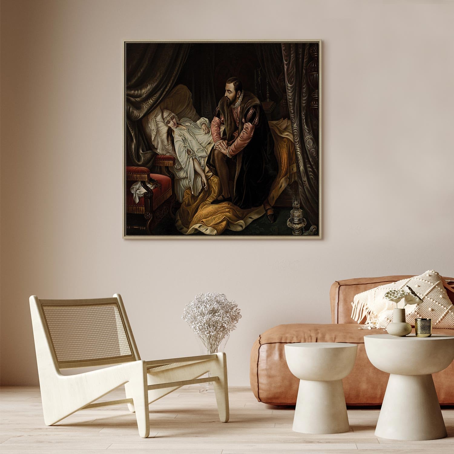 murando - Quadro Fonoassorbente Simmler La Morte Di Barbara Radziwiłłówna 40x40 cm 1 Pezzo - Quadri Acustici - Pannelli Fonoassorbenti Decorativi - Decorazione da Parete Soggiorno l-G-10671-b-a