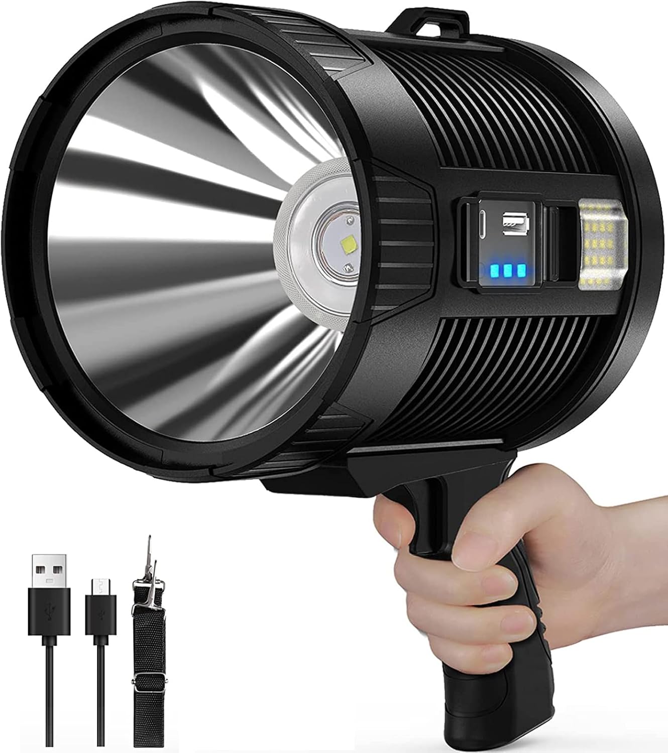 Rechargeable Spotlight Flashlight, Led Spot Lights Outdoor Handheld