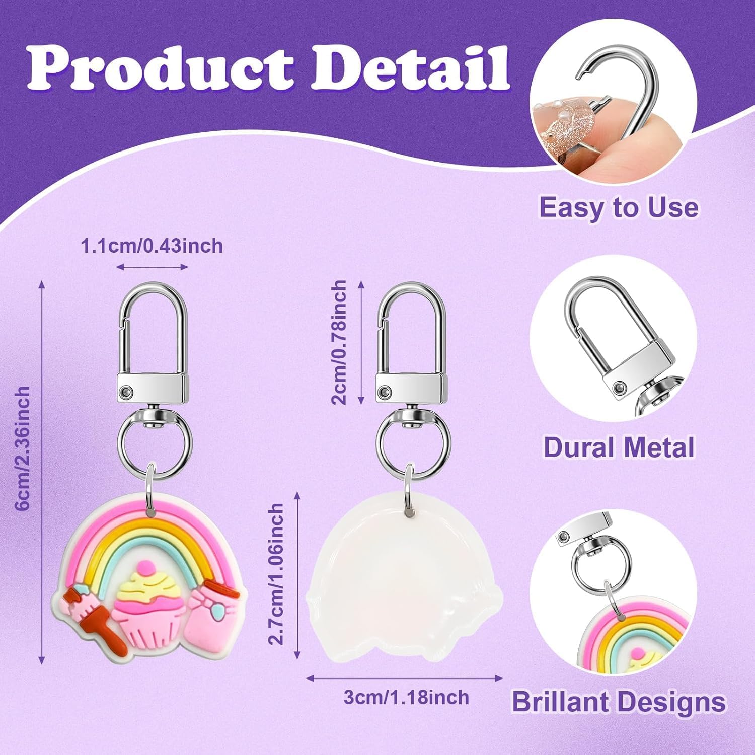 Random Different Keychain for Party Favor 50PCS Cute Fun Keychains for Goodie Bag/School Bag/Backpack/ Straw/Lanyard Birthday Treats Classroom Prize Holiday Present
