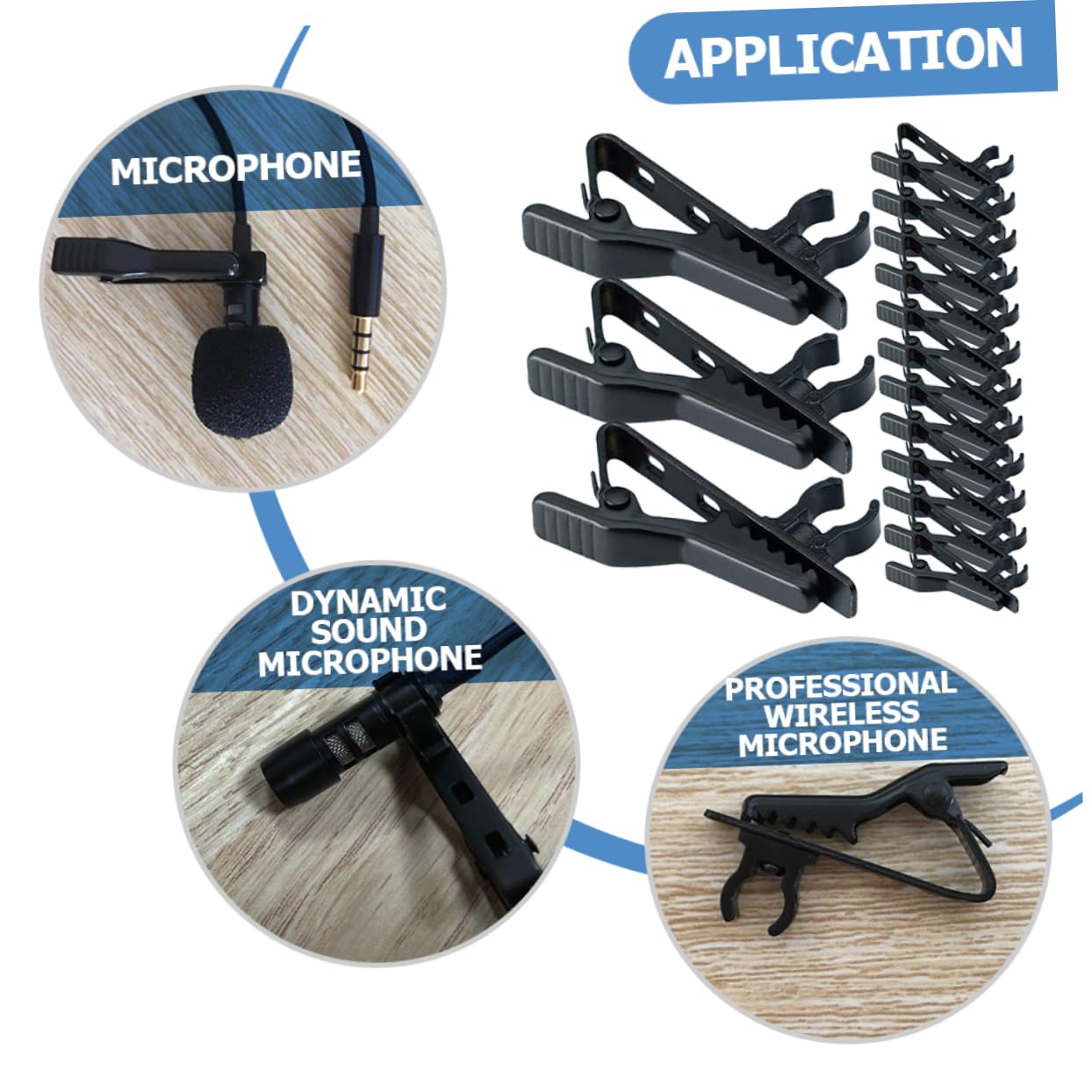 Toyvian 75piezas Soporte Micrófono De Clips De Hierro Para Micrófonos y Lavaliers Fijación Segura y Fácil Instalación Accesorios De Estudio Portátiles