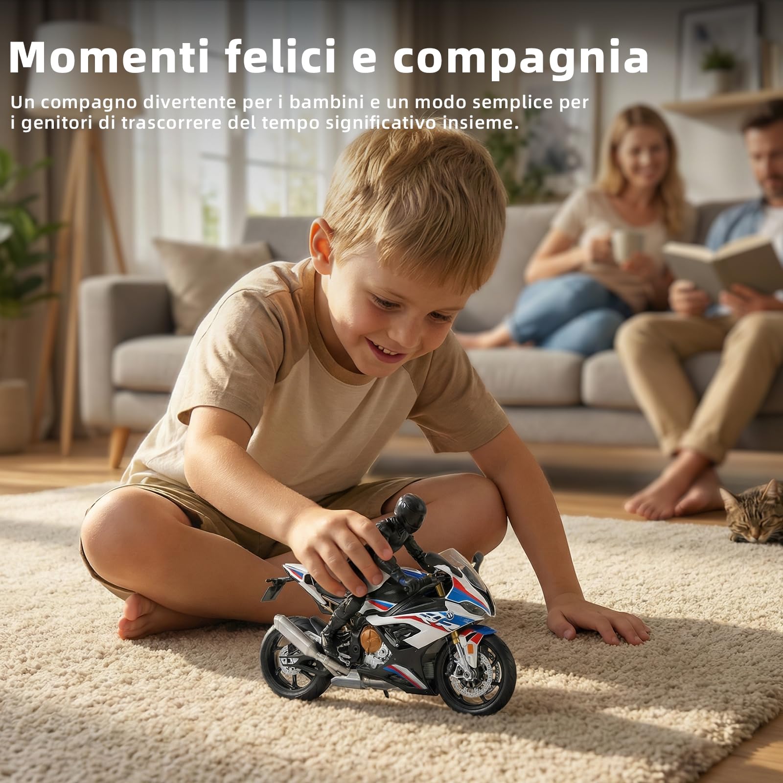 1:12 Modello Moto Giocattolo S1000RR in Metallo Pressofuso Con Moto in Plastica Senza Necessità di Montaggio Mini Moto Finita Regalo per Adulti (Bianco)