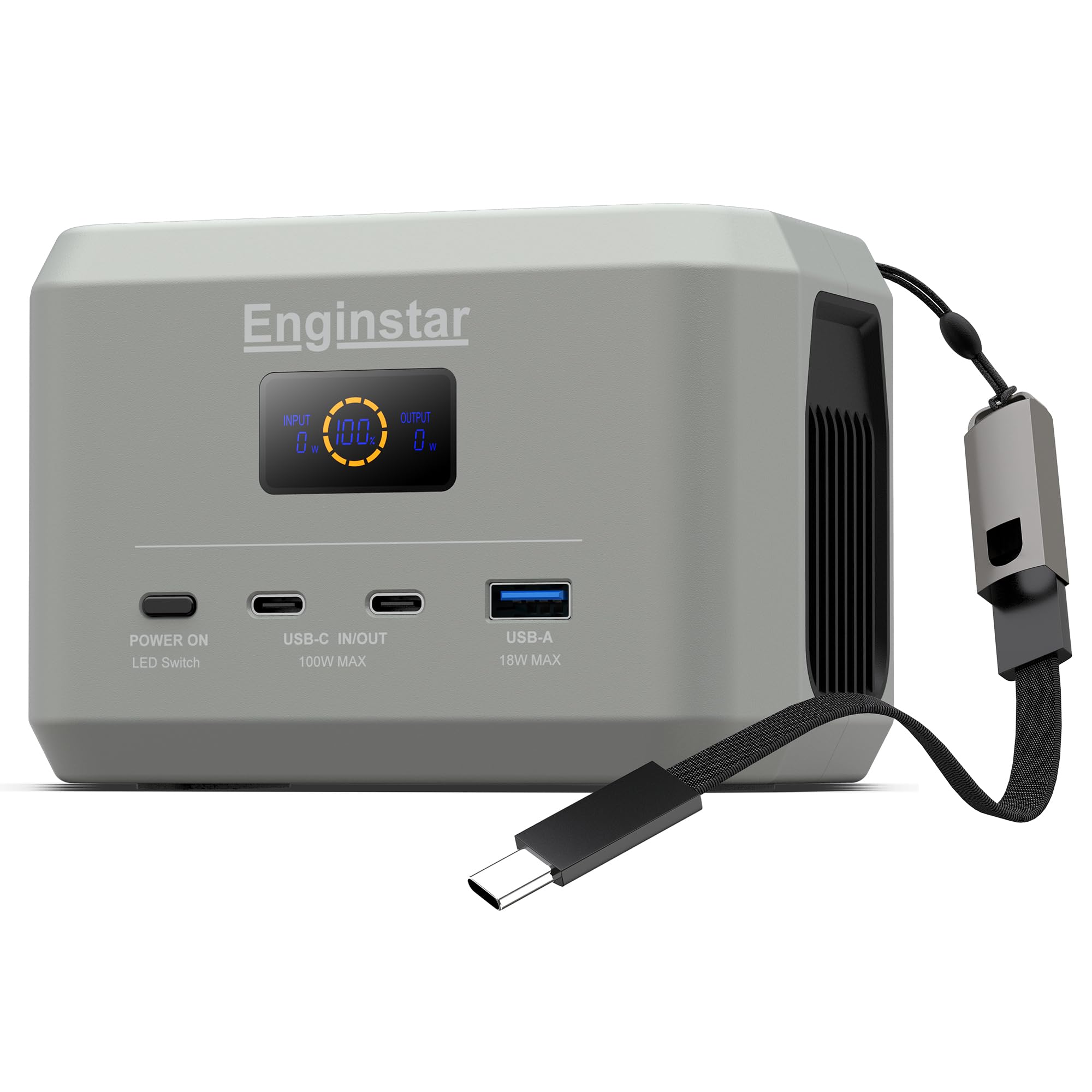Enginstar Portable Power Station Outdoor 99Wh LiFePO4 Battery Solar Generator 100W Two-Way Fast Charging Power bank for Camping