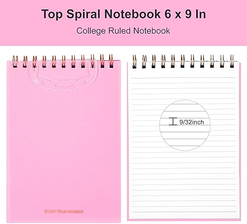 Miniatura 3 de Yoment Steno - Paquete de 3 cuadernos en espiral de 6 x 9 pulgadas, 80 hojas (160 páginas), cuaderno espiral encuadernado en la parte superior,