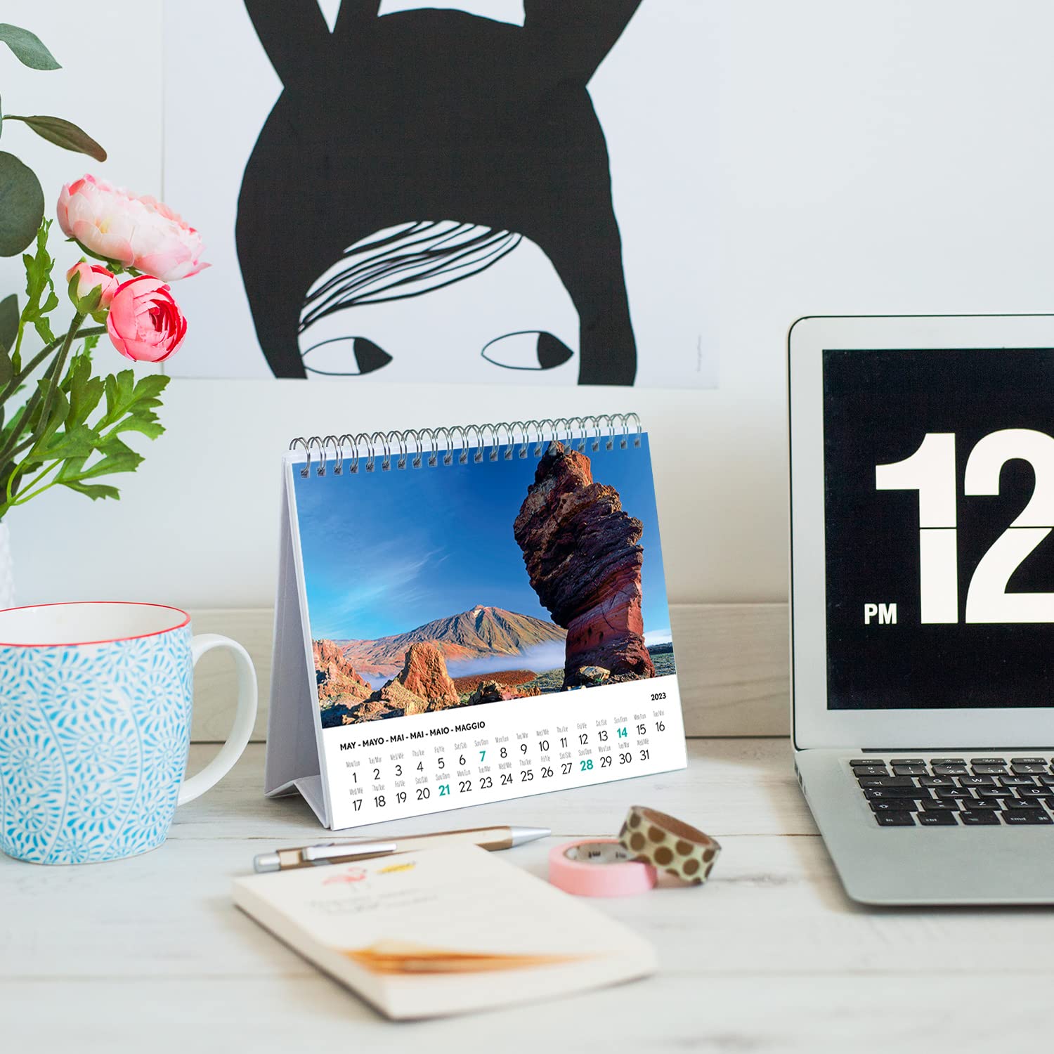 Calendrier De Bureau 2024 Pusheen | 20 X 18 Cm, Calendrier Mensuel En