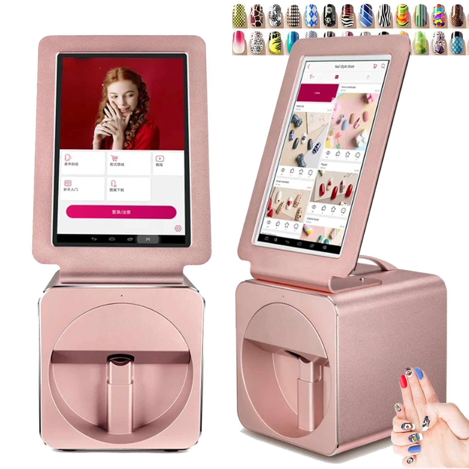 Stampante 3D Smart Nail Art, Macchina Digitale per La Pittura delle Unghie con Touch Screen da 10,1 Pollici, Supporto WiFi/Fai da Te, Stampante per Unghie Professionale per Uso in Studio di Bellezza