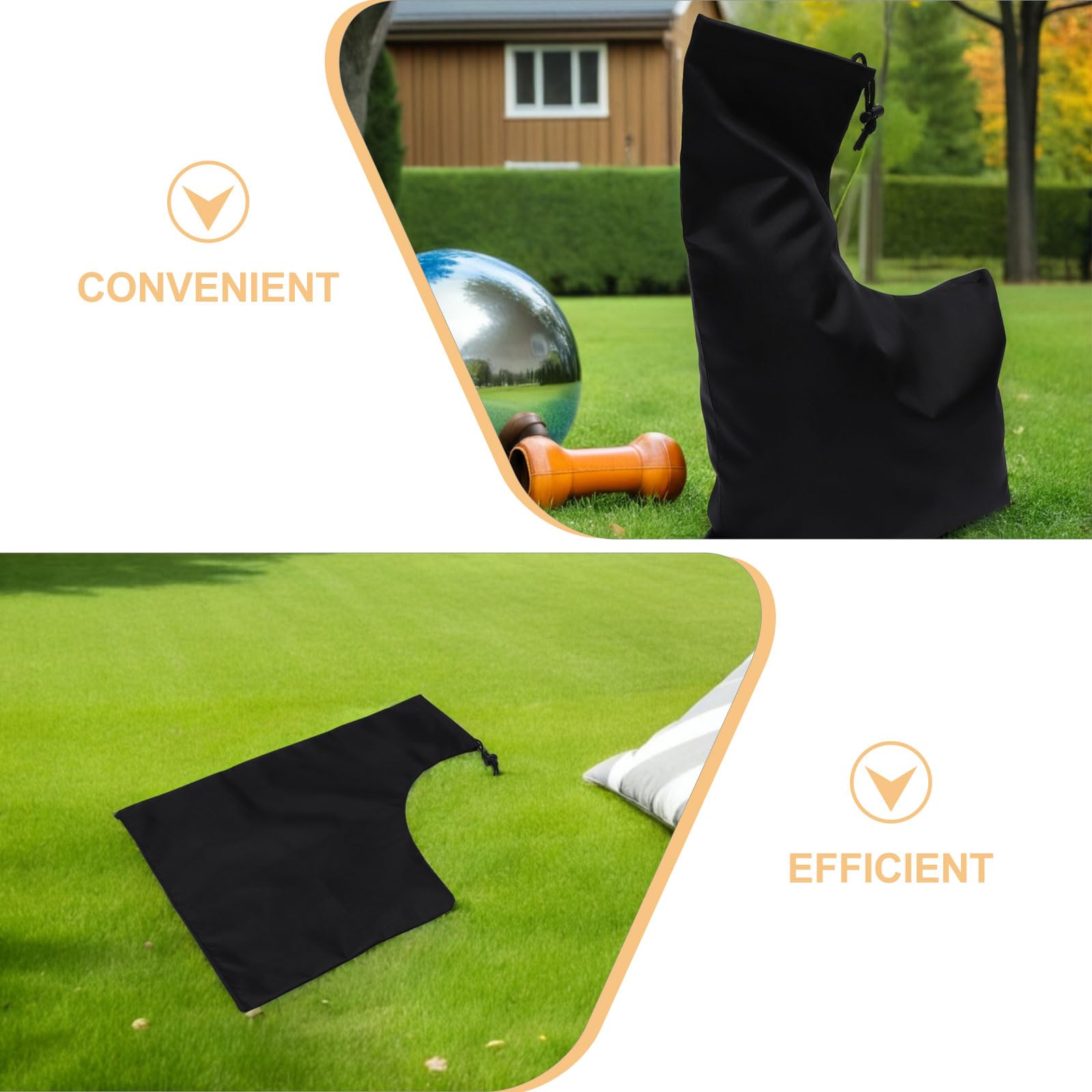 GLEAVI Bolsas para Aspiradora Sopladora de Hojas de Jardín Reutilizables 4 Piezas, Tejido Oxford Resistente, Gran Capacidad para Recolección de Hojas y Residuos de Césped, Accesorio