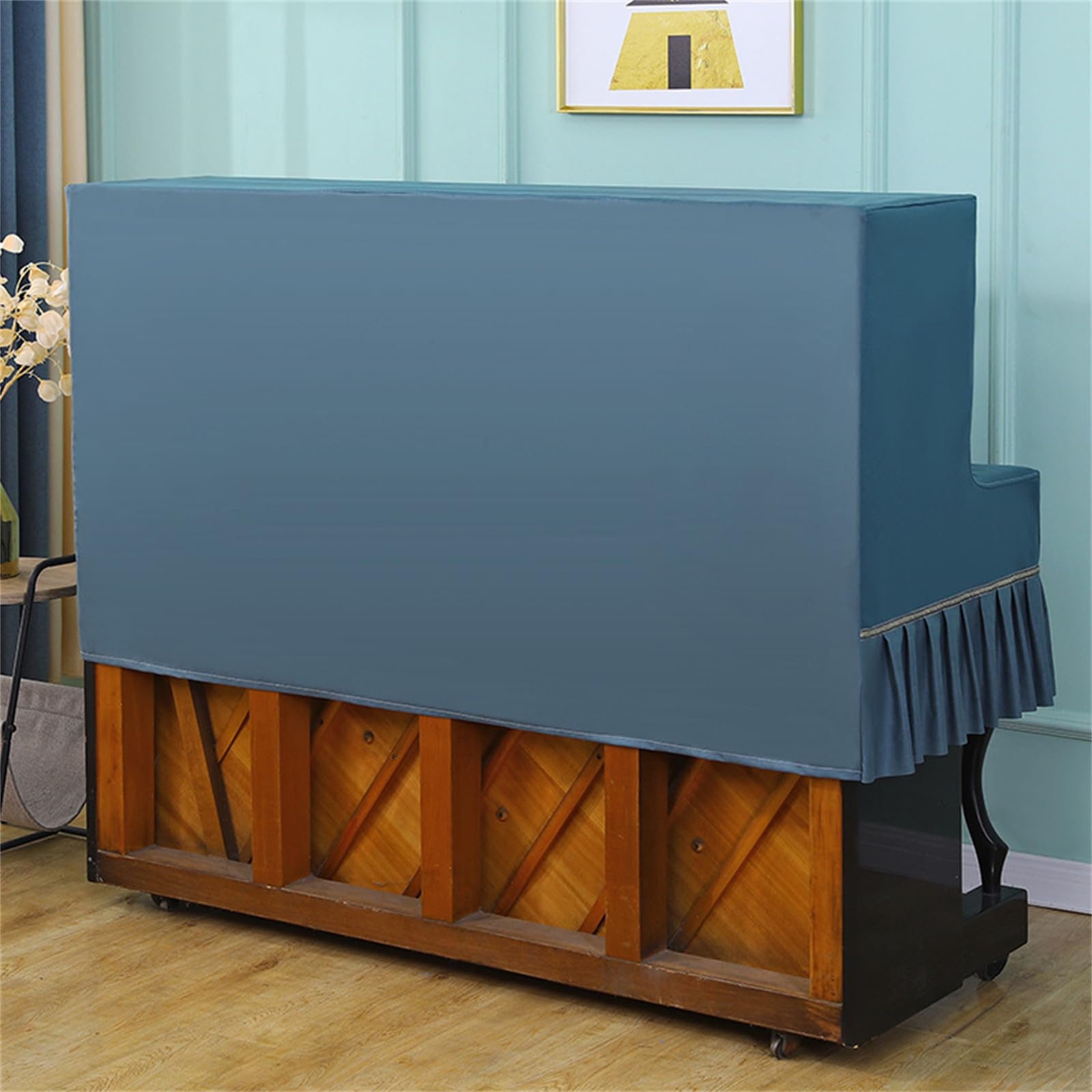 Telo coprisgabello per Pianoforte Verticale, Copertura Protettiva Universale per Pianoforte Verticale con Orlo in Pizzo, Copertura Decorativa per Mezzo Pianoforte per Pianoforte Verticale Un