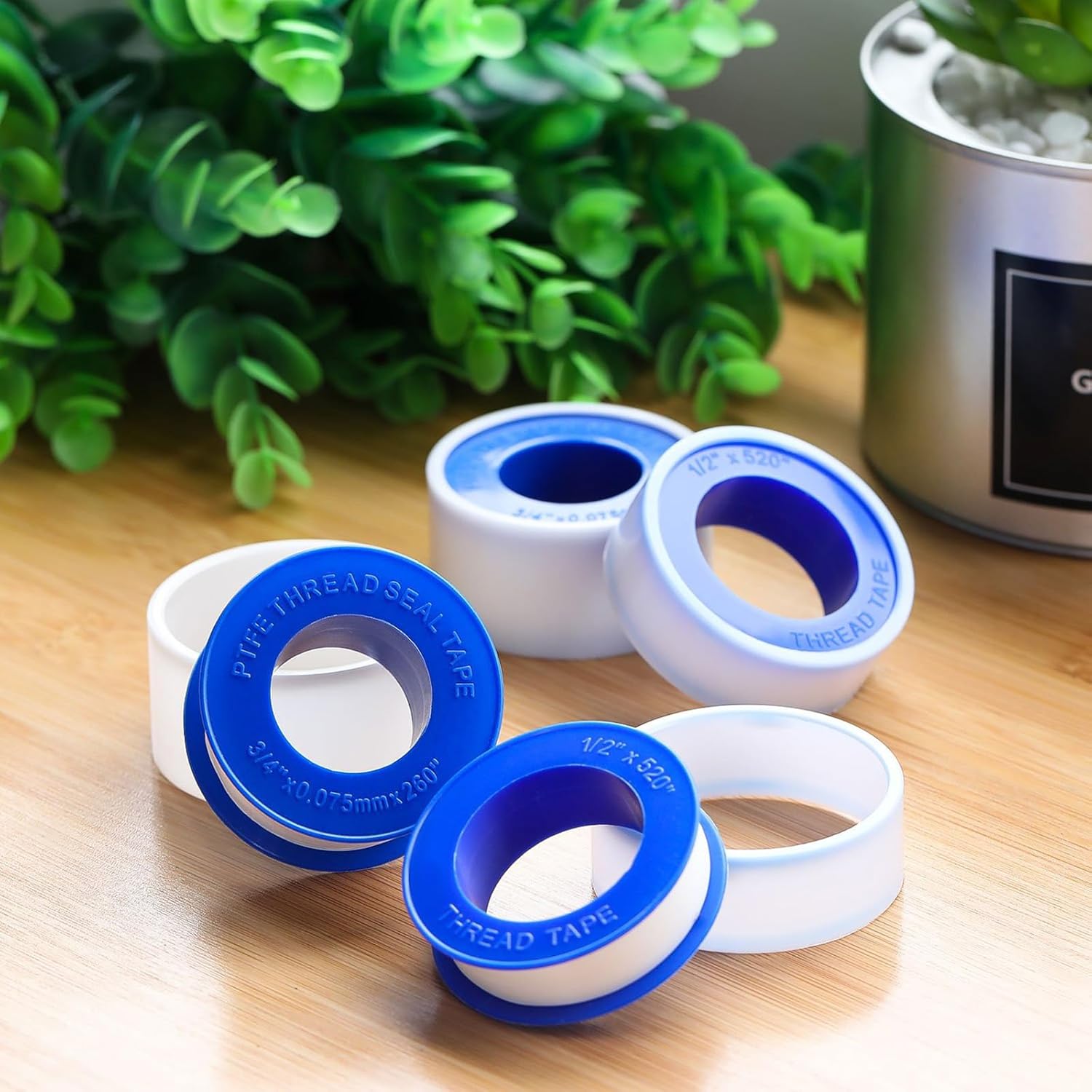 Skylety Plumber Tape, Thread Seal Tapes PTFE Pipe Sealant Seal Tape Industrial Sealant Tape for Shower Head, Pipe Sealing1/2 by 520 Inches, White