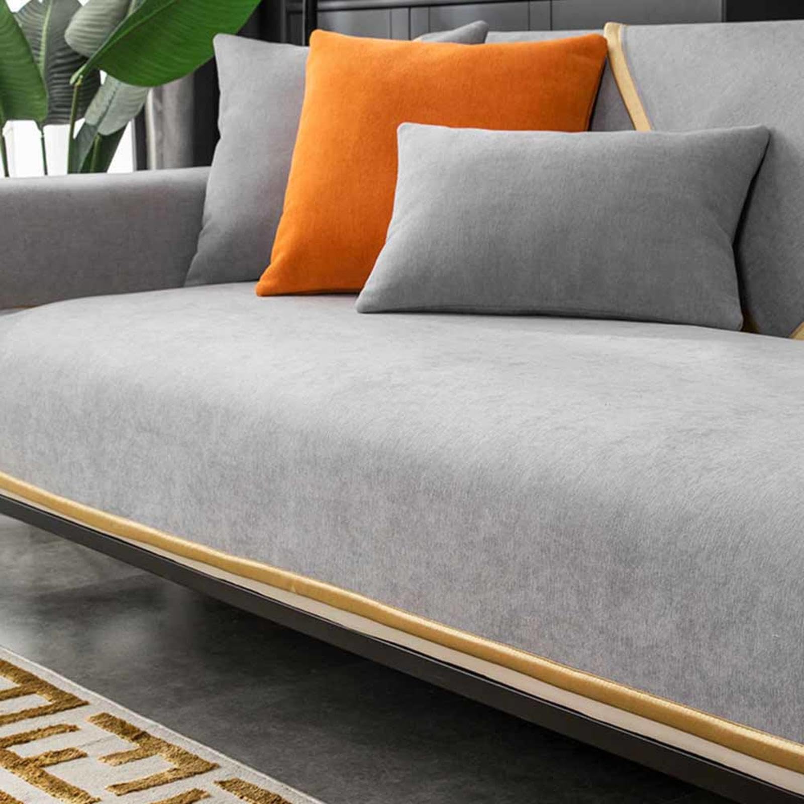 HLTQL funny fuzzy corner non slip sofa cover，sofa covers corner sofa L shape 3 seater/2 seater/4 seater/1 seater suitable for all seasons sofa slipcovers sofa cushion covers,8-90x160cm