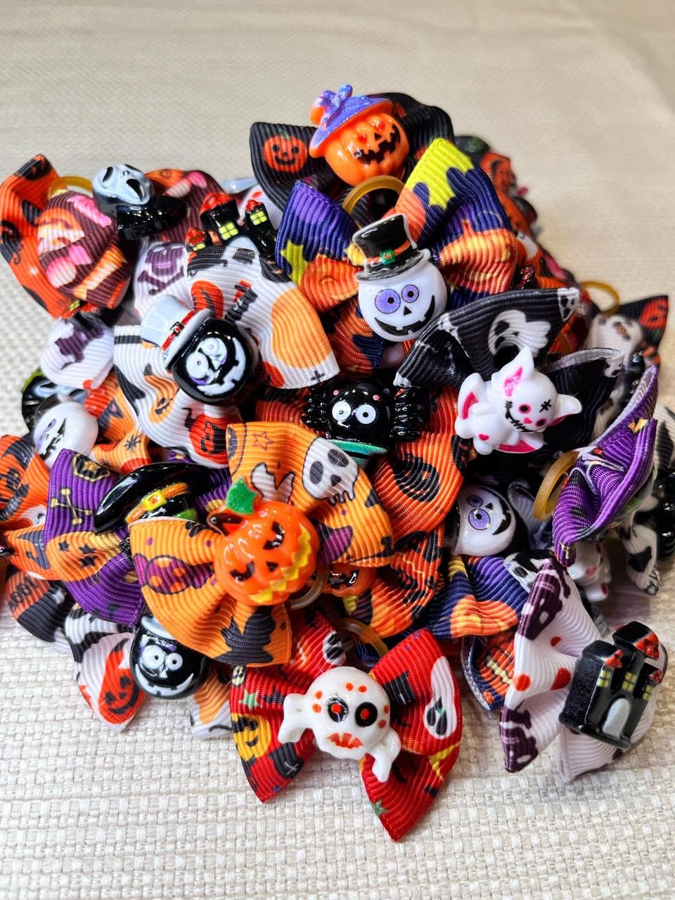 6 Halloween Pet Hair Bows, Halloween Pet Accessories