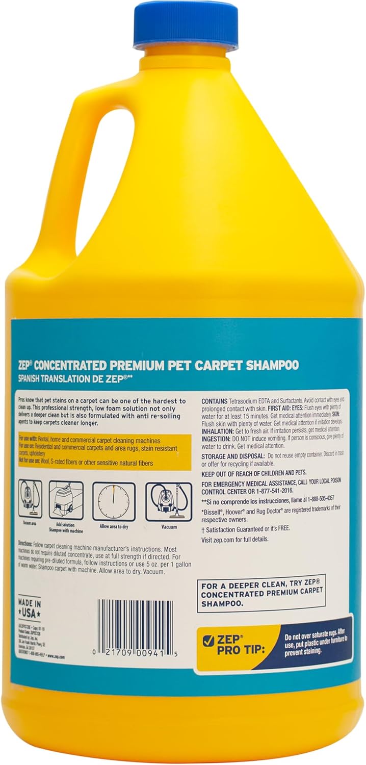 Zep INC Carpet Shampoo, clear, 128 fl oz (Pack of 2)
