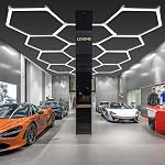 Hexagon Led Garage Lights:11 Grids,48 Packs, 52800LM Updated Bigger, 5000K Natural White, Super Bright Car Detailing LED Shop Light, Systems for Basement, Warehouse, Gym, Car Detailing Shop