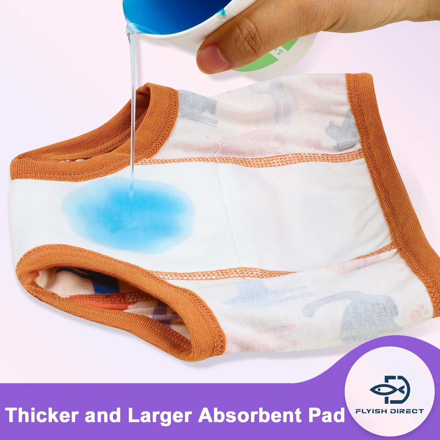 FLYISH DIRECT Culotte Apprentissage Propreté Garcon | Culotte d'apprentissage Enfant en Coton | Absorbant et Lavable 10 paquets, Violet, 4 ans - 3