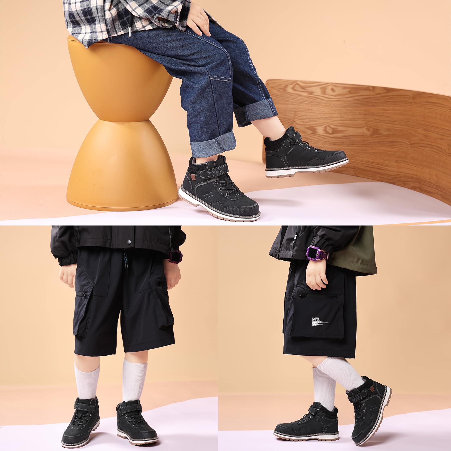 Kinder Winterstiefel Gefüttert Winterschuhe Rutschfest Mädchen Jungen Schneestiefel
