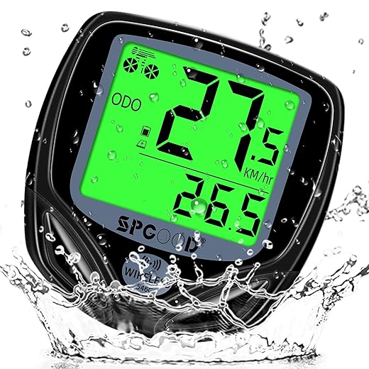 Compteur Vélo sans Fil, 19 Fonctions Étanche IP54 avec Compteur Vélo De Vitesse De Vélo À Affichage Rétro-Éclairé, Compteur De Vitesse De Vélo Démarrage/Arrêt Automatique Compteur VTT