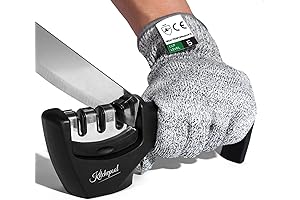 4-in-1 Knife Sharpener Kit and Cut-Resistant Glove
