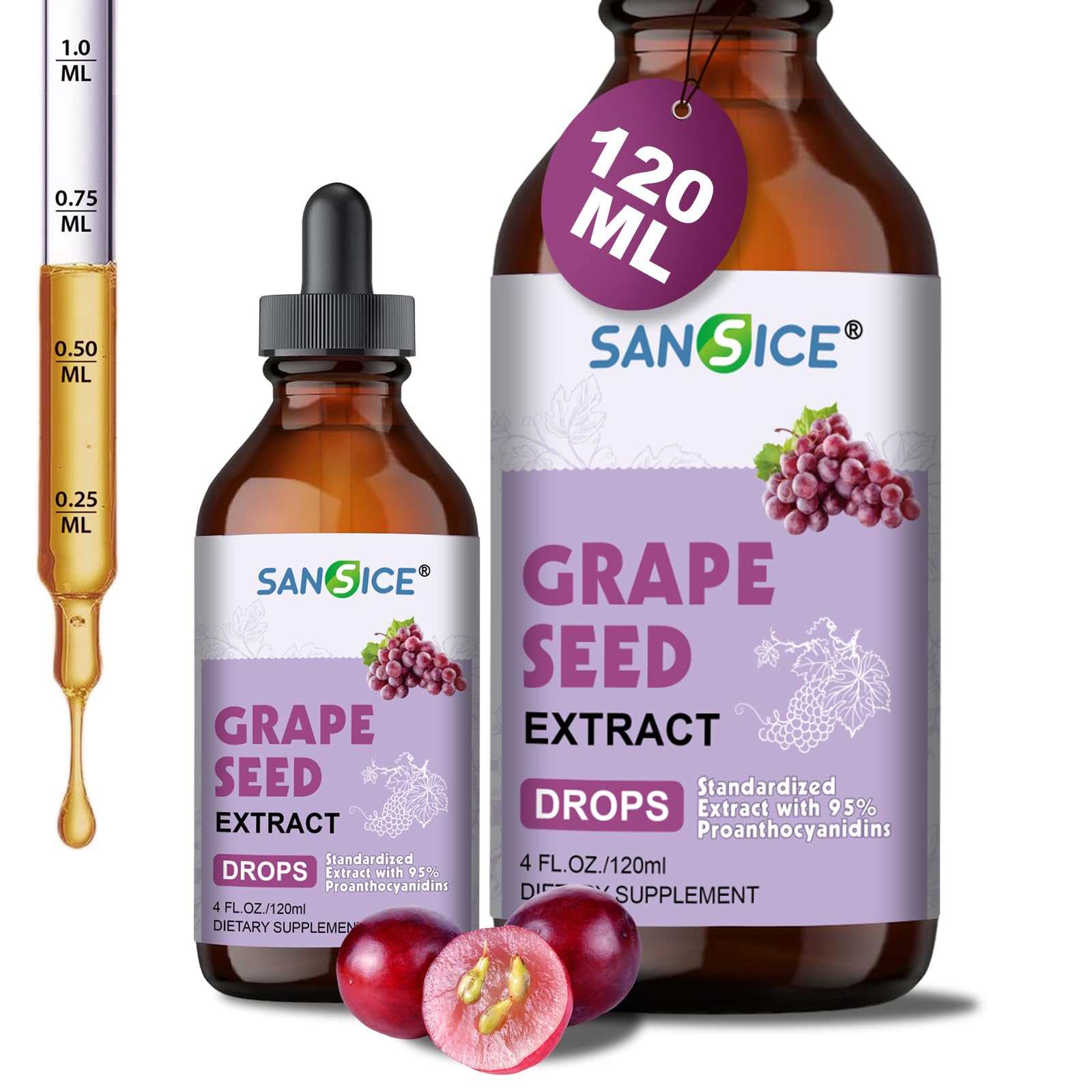 Amazon.com: Organic Grape Seed Extract Supplement, Liquid Grape