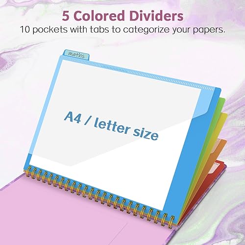 Miniatura 3 de Sooez Folio portapapeles con bloc de notas recargable, carpeta portapapeles con 10 bolsillos de almacenamiento para tamaño carta, cuaderno