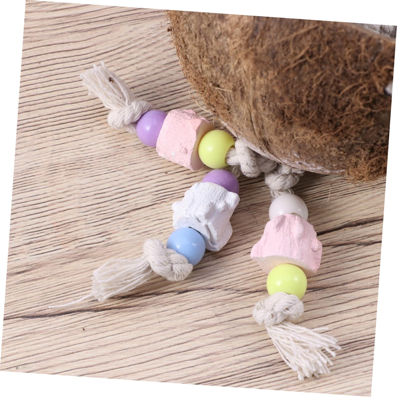 BESPORTBLE 3 Pièces balançoire Perroquet Porte-os de seiche la balançoire Jouer Petit Jouets balançoires nid de Perroquet Jouet en Bois Longue Fournitures pour Oiseaux Bambou