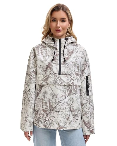PUFFIT Rain Jacket Women Lightweight Anorak Pullover