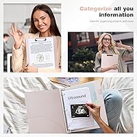 Vista 7 de Ospelelf Carpeta de 3 anillos con portapapeles, cuero de 1 pulgada, tamaño carta (8.5 x 11 pulgadas), carpeta de portapapeles con 5 separadores