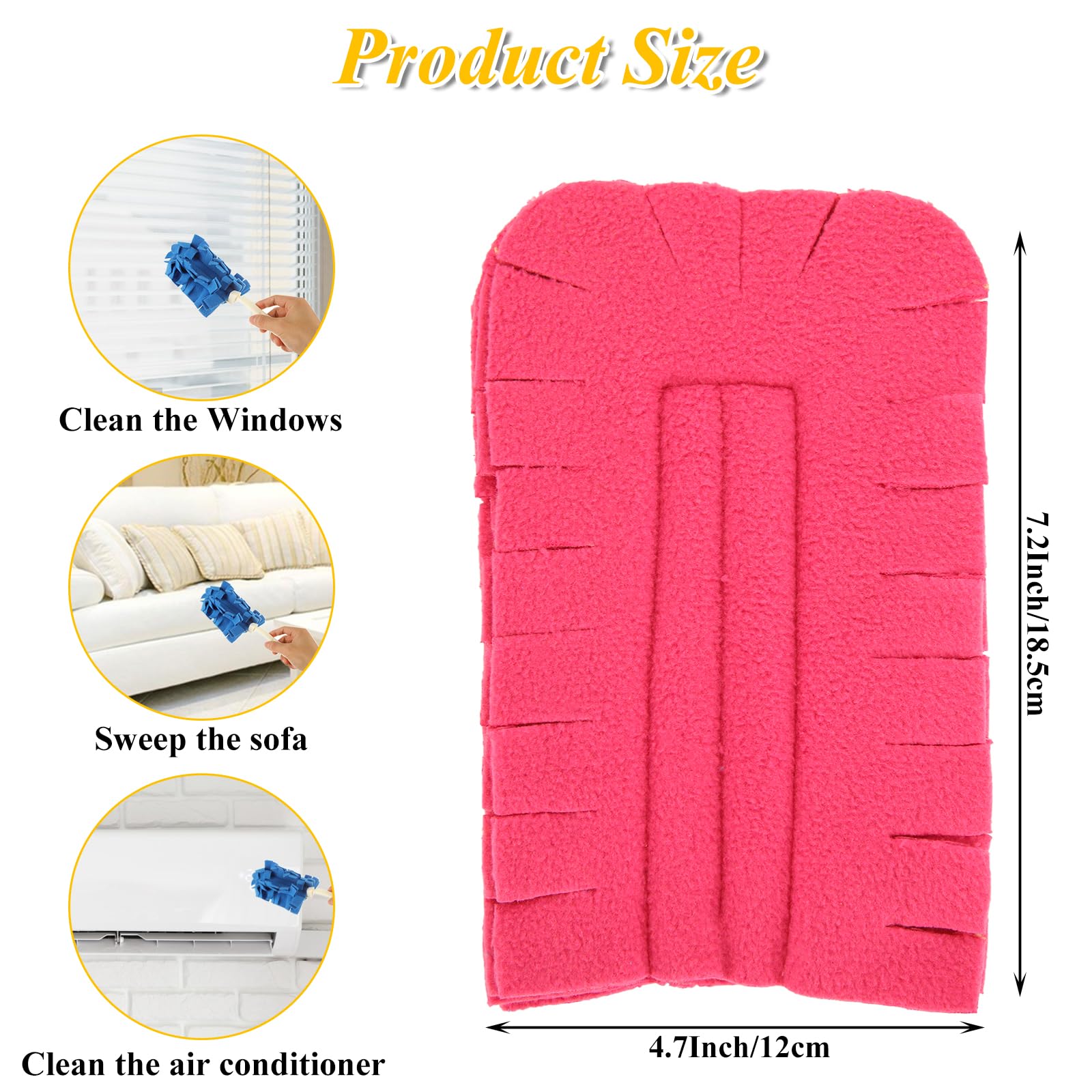 Fleece Style Duster Refills 8 Layers ReUsable and Washable Replacement Duster Pads (Green)