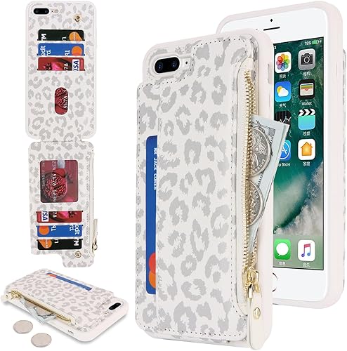 Cavor for iPhone 8 Plus Case with Card Holder,for iPhone 7 Plus Wallet Case for 