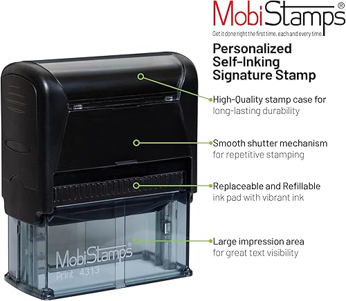 Miniatura 6 de Sello distintivo, sellos de firma personalizados autoentintados para firmar el nombre, sello de firma personalizado con opciones de tamaño, sello