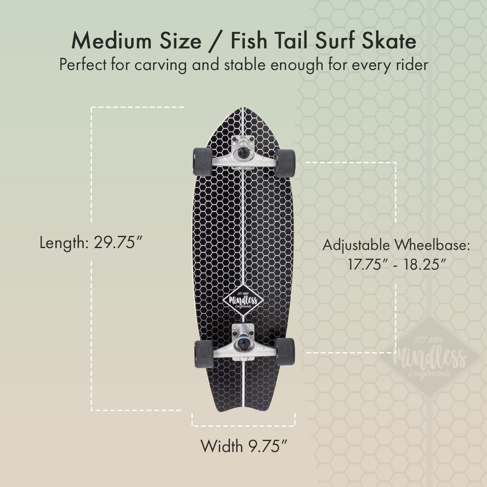 Amazon | Mindless Surf スケートフィッシュテール ホワイト 29.5